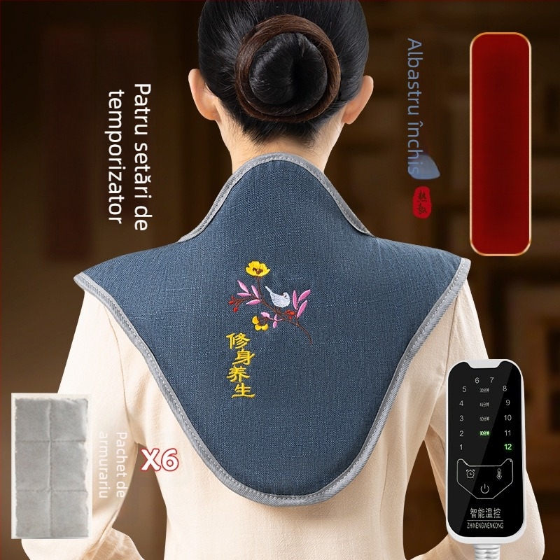 Sac de compresie cald pentru umăr și gât, cu încălzire electrică, pachet cu sare de mare și sare brută pentru îngrijire cervicală acasă