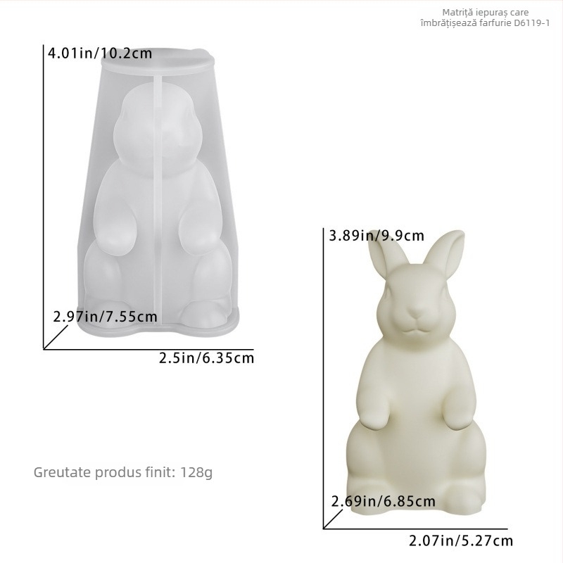 Barbara DIY Tavă cu iepuraș pentru decor – Forme din rășină și Silikon pentru tavă de depozitare din ipsos