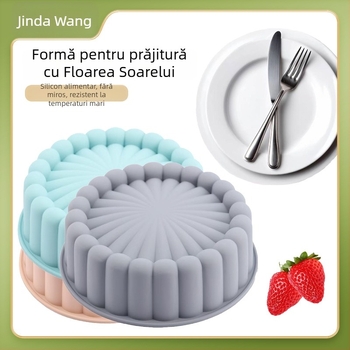Formă rotundă din silicon pentru coacere — silicon alimentar, stil Charlotte plate, ambalaj PP