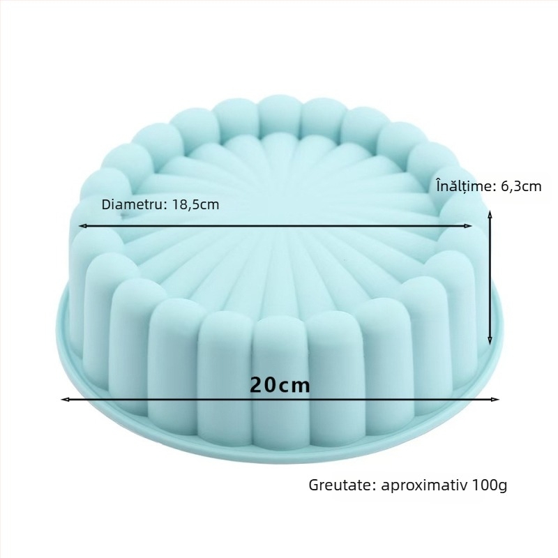 Formă rotundă din silicon pentru coacere — silicon alimentar, stil Charlotte plate, ambalaj PP