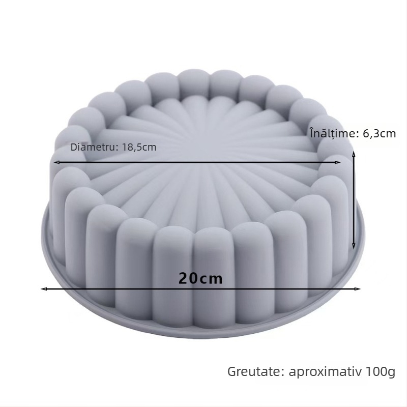 Formă rotundă din silicon pentru coacere — silicon alimentar, stil Charlotte plate, ambalaj PP