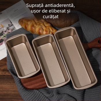 Formă dreptunghiulară de copt din oțel, cu strat antiaderent, pentru coacerea pâinii și a prăjiturilor