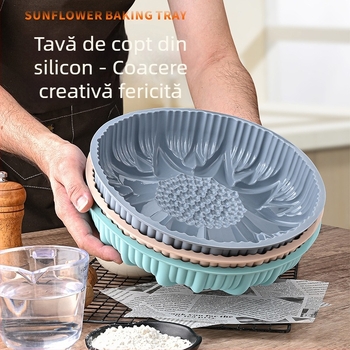 Formă de copt din silicon, în formă de floare de soare, contur neregulat