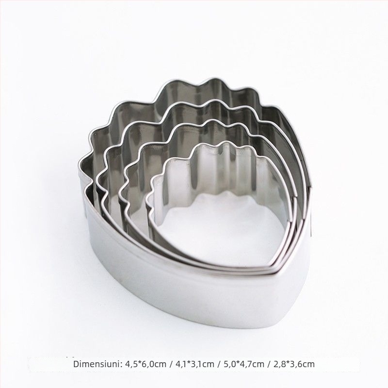 Set de tăietori pentru petale de cofetărie — formă neregulată, oțel inoxidabil, design cu flori simulate