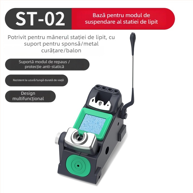 HANDSKIT Suport metal pentru lipitor 210/245 – Multifuncțional (Material: Fier; Diametru deschidere: Ø5; Adâncime canelă: 4; Dimensiune canelă internă: 52)