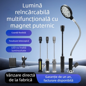 LED lampă de lucru pentru mașini CNC, cu baterie reîncărcabilă, montaj magnetic puternic, portabilă pentru reparații ale echipamentelor
