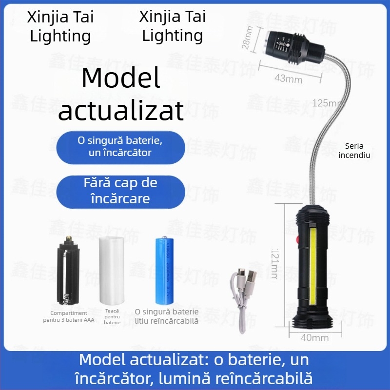 LED lampă de lucru pentru mașini CNC, cu baterie reîncărcabilă, montaj magnetic puternic, portabilă pentru reparații ale echipamentelor