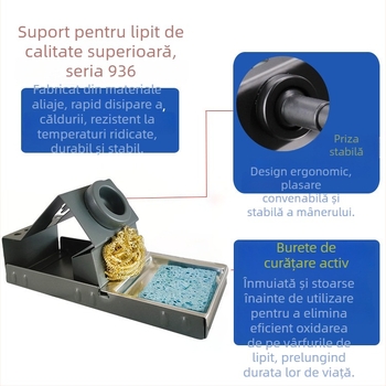 Suport fier de lipit pentru stație de lipire – braț din aluminiu, minge de curățare din oțel, brand Aojiuwang, seria stației de lipire