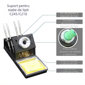 Suport fier de lipit pentru stație de lipire – braț din aluminiu, minge de curățare din oțel, brand Aojiuwang, seria stației de lipire
