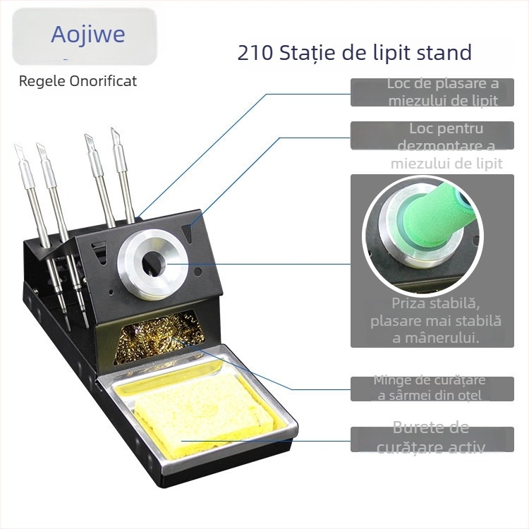 Suport fier de lipit pentru stație de lipire – braț din aluminiu, minge de curățare din oțel, brand Aojiuwang, seria stației de lipire