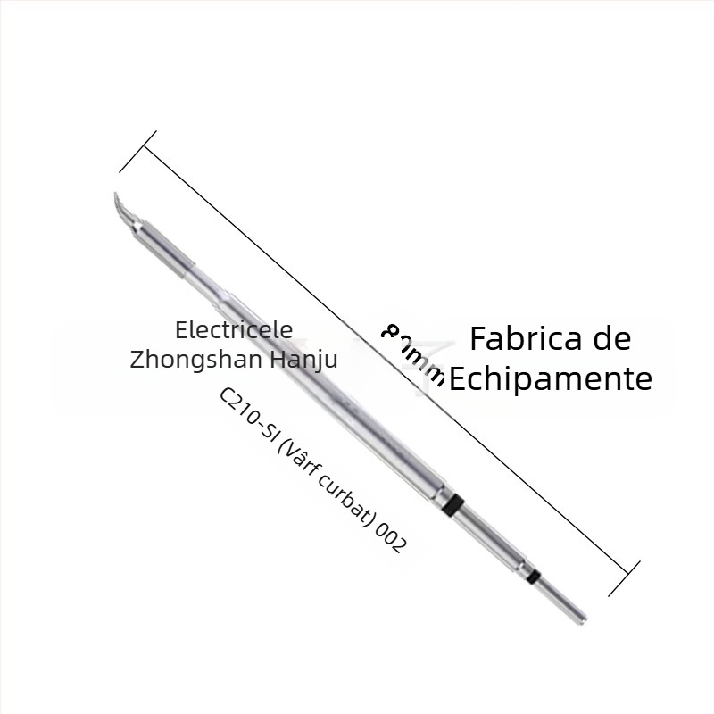 Vârf de lipit C210 serie; cupru, fără plumb; forme vârfului: pointed head / knife head / curved head; interval de temperatură 0–500°C; putere maximă 150W; compatibil cu stații GVM/JBC/OSS/T26