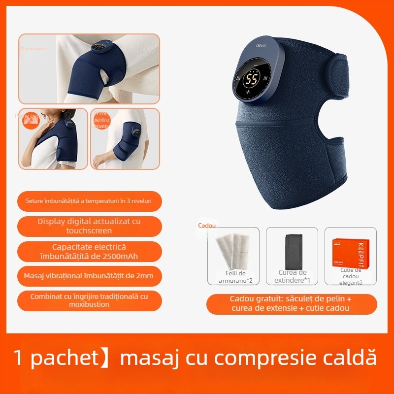Kopefy KPF-Knee13 Masaj pentru genunchi, încălzire electrică – masaj cu mai multe moduri și compresie caldă în mai multe niveluri, pentru vârstnici și adulți de vârstă mijlo­cie