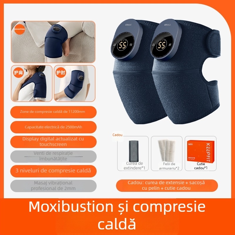 Kopefy KPF-Knee13 Masaj pentru genunchi, încălzire electrică – masaj cu mai multe moduri și compresie caldă în mai multe niveluri, pentru vârstnici și adulți de vârstă mijlo­cie