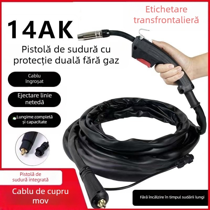 Pistol de sudură fără gaz, manual, model 14AK, conectare rapidă, sudură cu fir flux-core