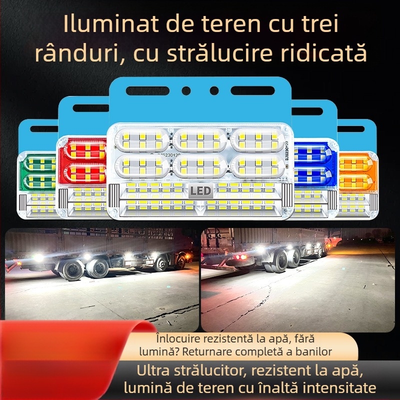 Lanterne laterale pentru camion cu trei rânduri - impermeabile, 24V, 16W, ABS plastic