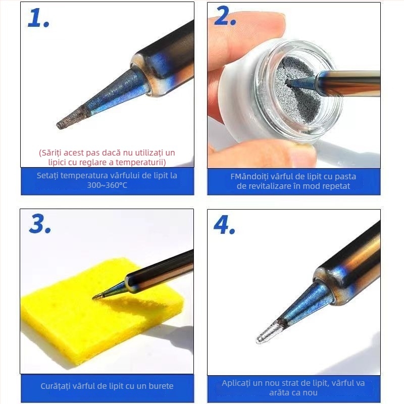 Pastă de reparare a vârfului de lipit – curățare de recondiționare pentru îndepărtarea oxidării, marca Chenzhou Island