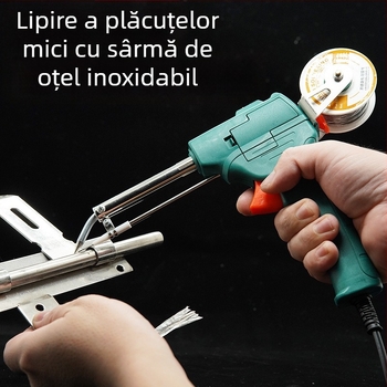 Pistol de lipit portabil, de nivel industrial, cu alimentare automată a tinului, încălzire internă, 220V, funcționare manuală