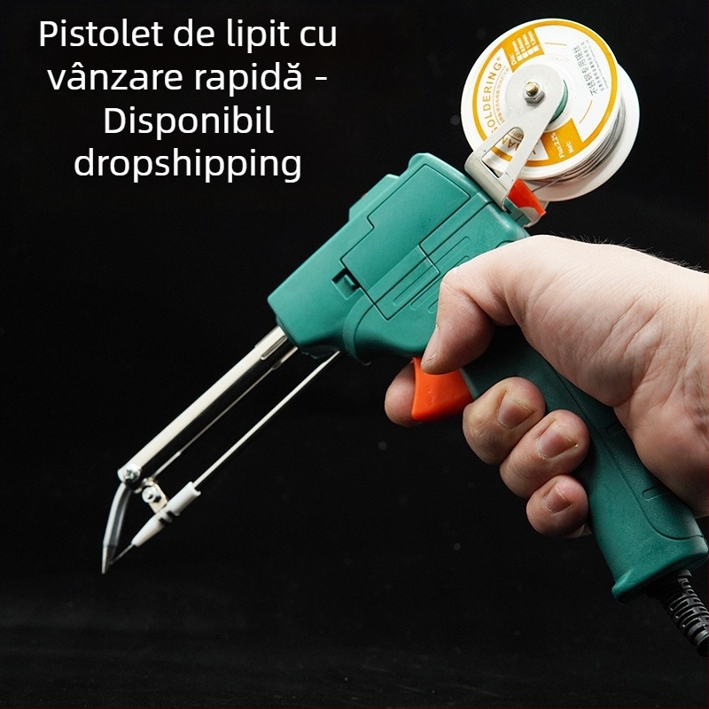 Pistol de lipit portabil, de nivel industrial, cu alimentare automată a tinului, încălzire internă, 220V, funcționare manuală