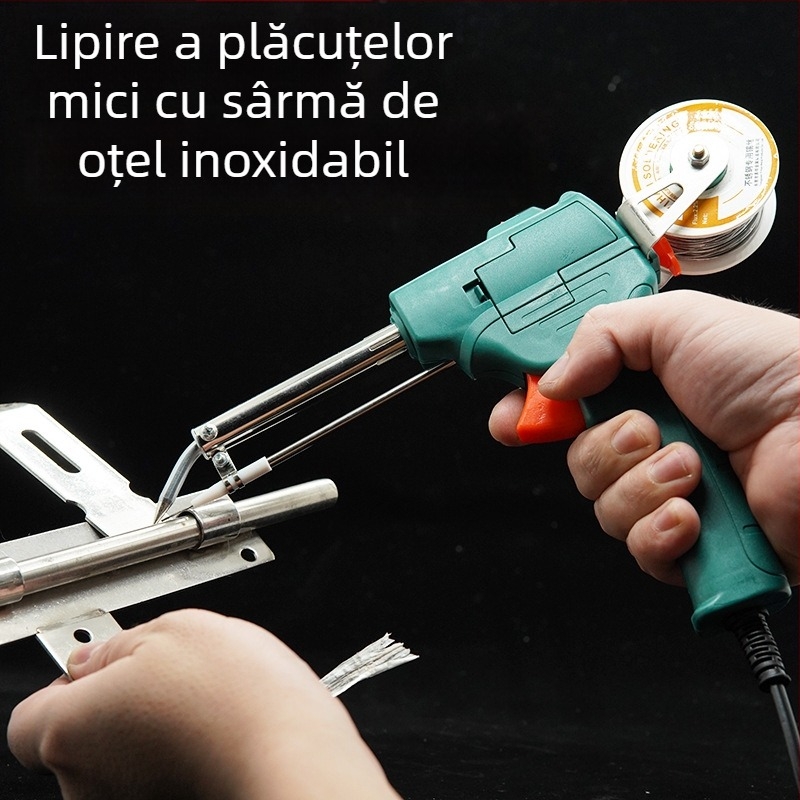 Pistol de lipit portabil, de nivel industrial, cu alimentare automată a tinului, încălzire internă, 220V, funcționare manuală
