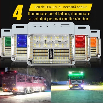 24V LED ultraluminoase pentru partea inferioară a camionului, lumini impermeabile pentru indicarea lățimii și semnalizare, fără fir de împământare necesar