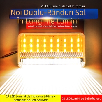 Lumină LED laterală pentru camion, cu două rânduri, impermeabilă, 24V, lumină de mers înapoi