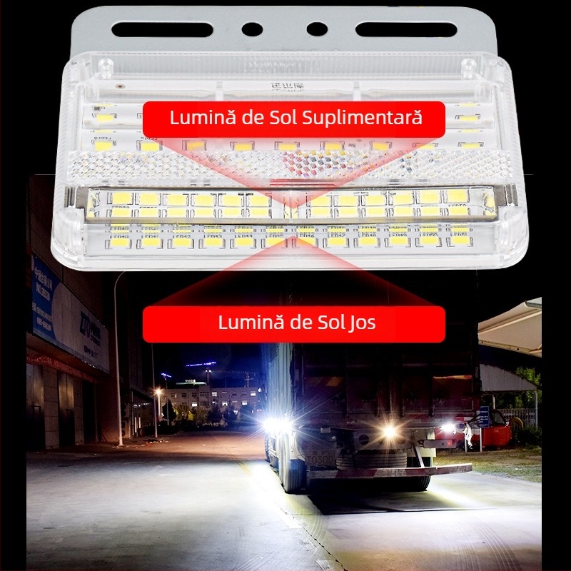 Lumină LED laterală pentru camion, cu două rânduri, impermeabilă, 24V, lumină de mers înapoi
