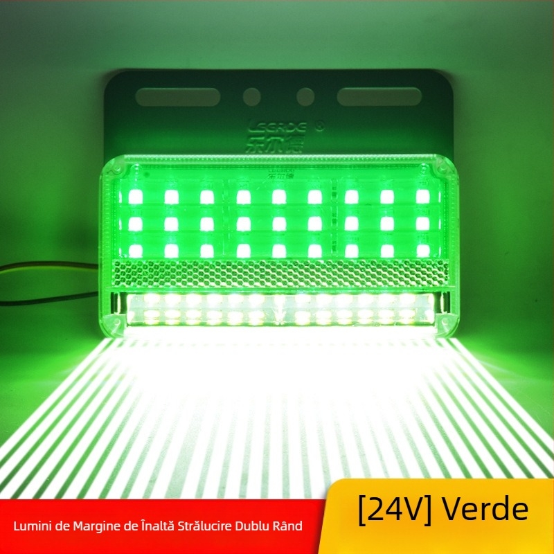 Lumină LED laterală pentru camion, cu două rânduri, impermeabilă, 24V, lumină de mers înapoi