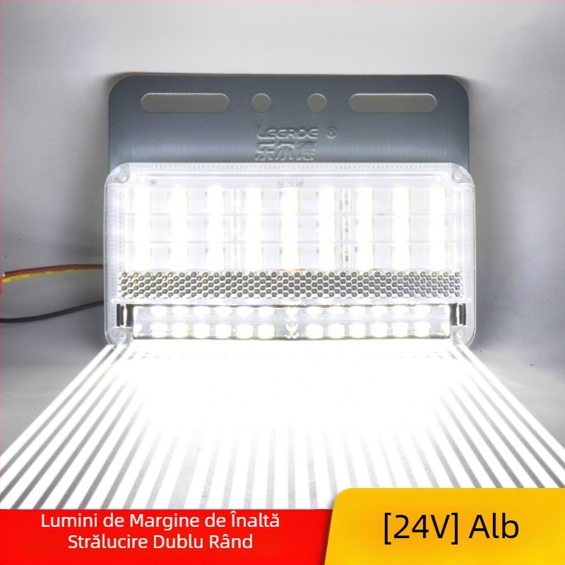 Lumină LED laterală pentru camion, cu două rânduri, impermeabilă, 24V, lumină de mers înapoi