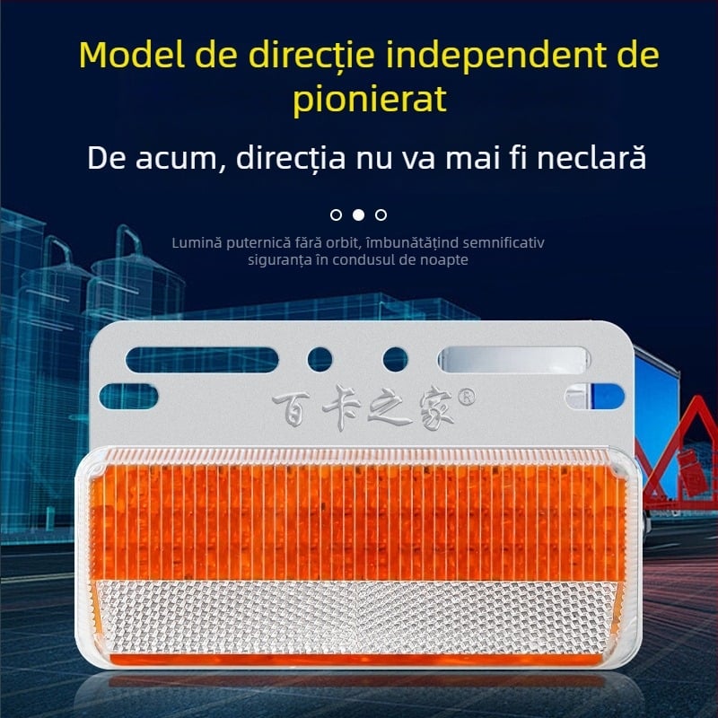 Lumină laterală pentru camion, anti-strălucire, LED cu unghi larg extins, 24V, impermeabil