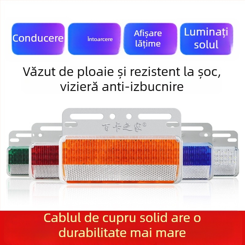 Lumină laterală pentru camion, anti-strălucire, LED cu unghi larg extins, 24V, impermeabil