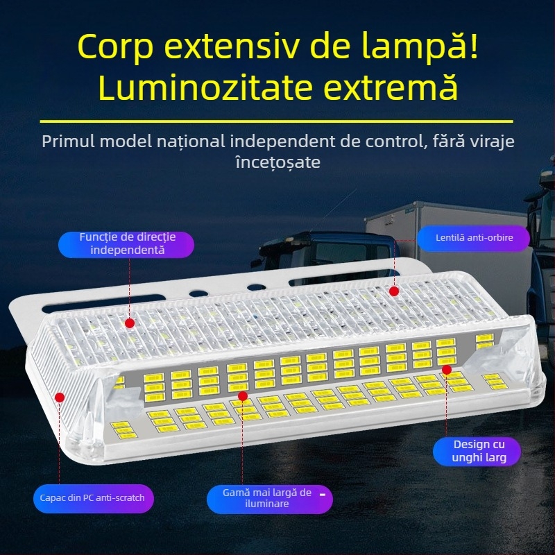 Lumină laterală pentru camion, anti-strălucire, LED cu unghi larg extins, 24V, impermeabil