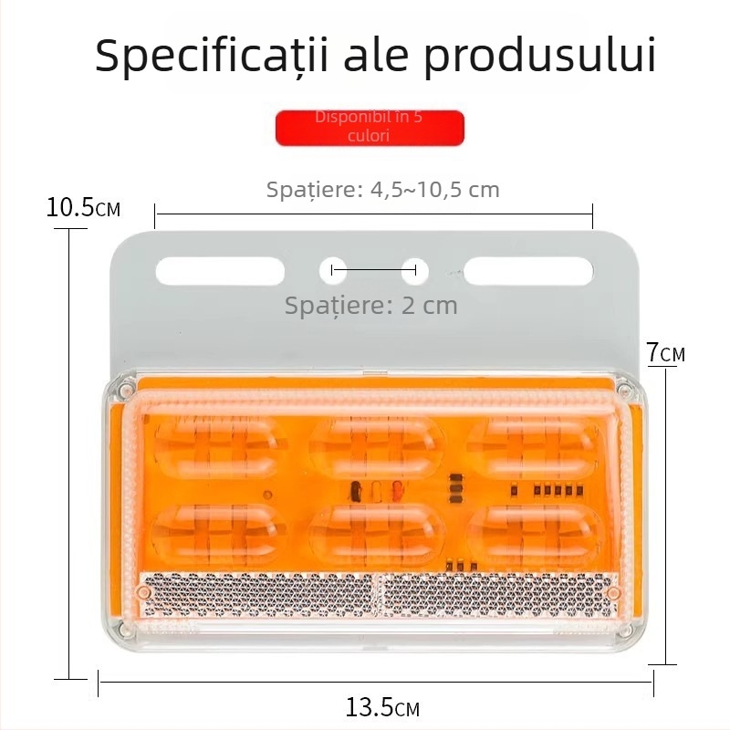 Lumină LED laterală 4 în 1 pentru camioane și semiremorci – 24V, impermeabilă, puternică iluminare