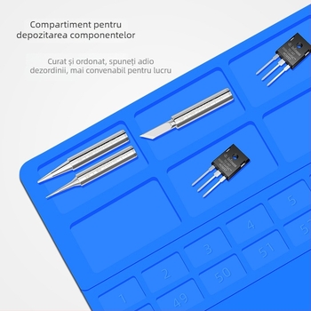 Covoraș de izolare pentru masă de reparații - silicon, model JSD707, grosime 2,5 mm, duritate moale, pentru masă de reparații, demontaj telefoane mobile și sudură