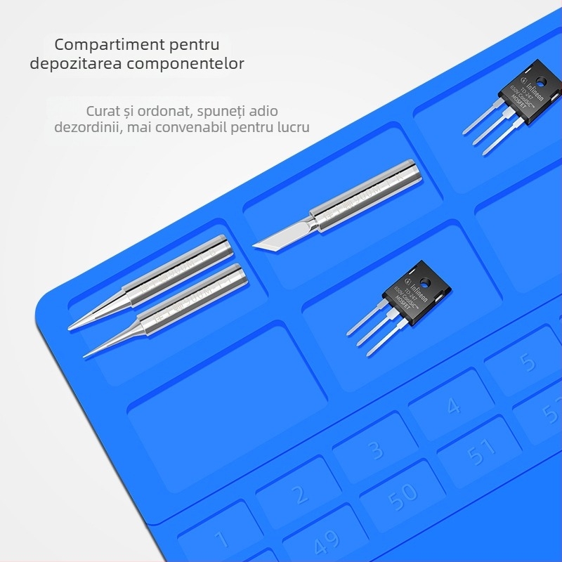 Covoraș de izolare pentru masă de reparații - silicon, model JSD707, grosime 2,5 mm, duritate moale, pentru masă de reparații, demontaj telefoane mobile și sudură