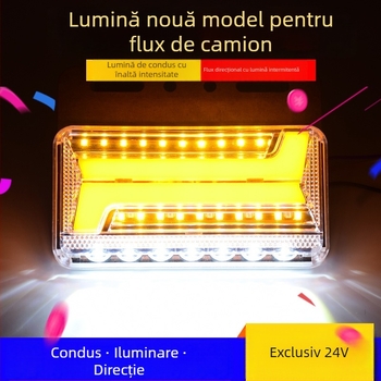 Lumină LED laterală pentru camion, margine de iluminare impermeabilă cu flux bidirecțional, 24V, semnal de direcție