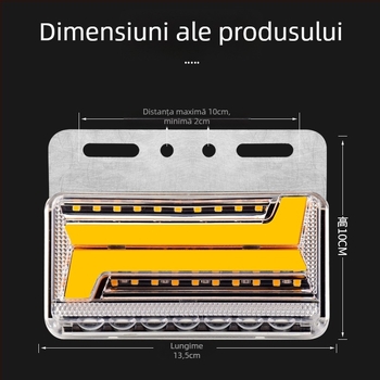 Lumină LED laterală pentru camion, margine de iluminare impermeabilă cu flux bidirecțional, 24V, semnal de direcție