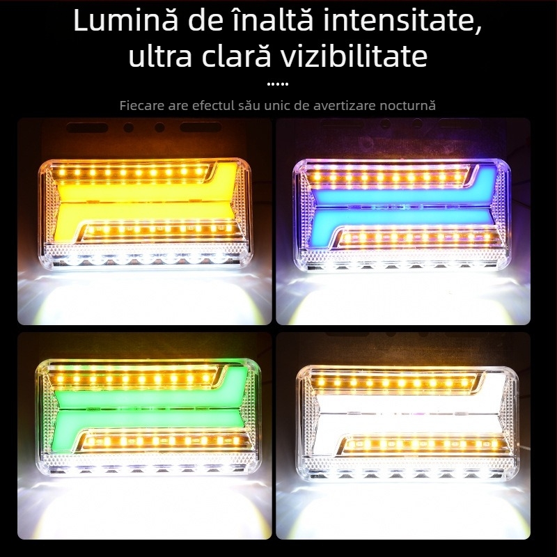 Lumină LED laterală pentru camion, margine de iluminare impermeabilă cu flux bidirecțional, 24V, semnal de direcție