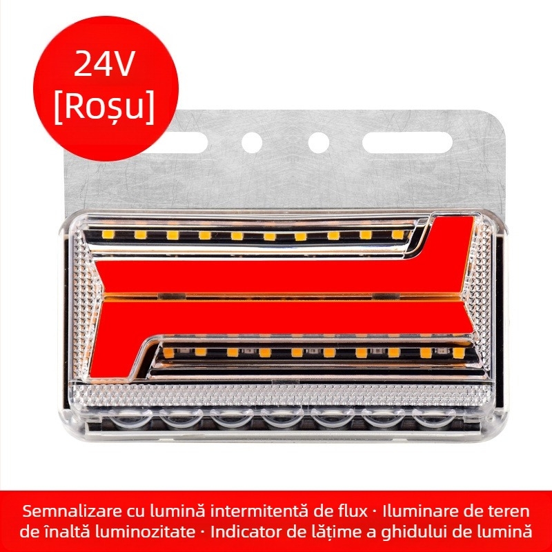 Lumină LED laterală pentru camion, margine de iluminare impermeabilă cu flux bidirecțional, 24V, semnal de direcție