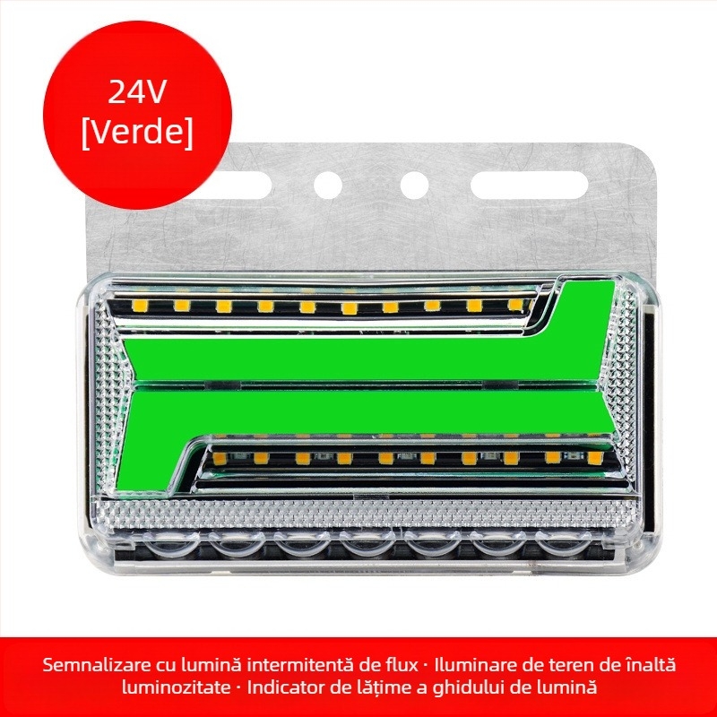 Lumină LED laterală pentru camion, margine de iluminare impermeabilă cu flux bidirecțional, 24V, semnal de direcție