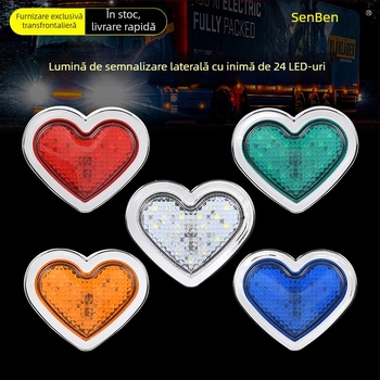 Lumină de margine pentru camion, în formă de inimă, 24 LED, 12/24V, IP60, 0.5W, 3000 lm