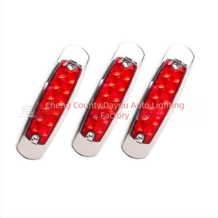 Lumină laterală pentru camion, 12 LED, cadru metalic electroplacat