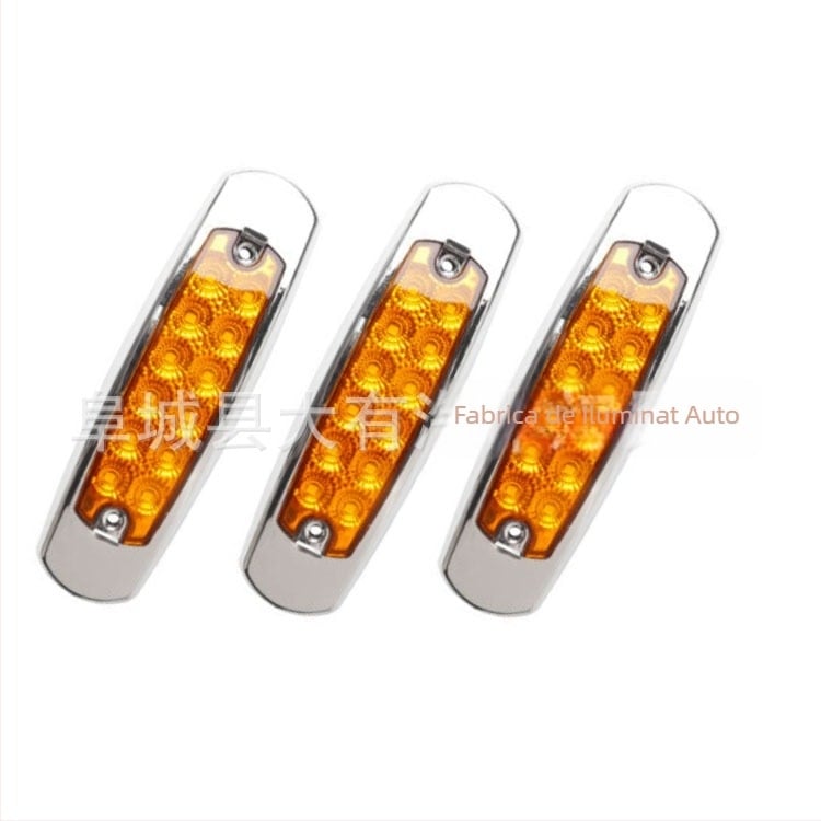 Lumină laterală pentru camion, 12 LED, cadru metalic electroplacat