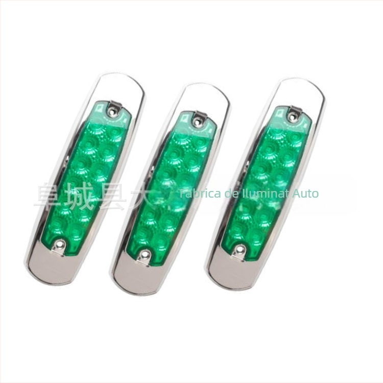 Lumină laterală pentru camion, 12 LED, cadru metalic electroplacat