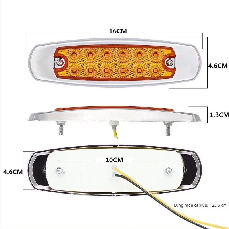 Lumini laterale pentru camion 12LED-ST, 12V/24V, 2835 SMD, 0.8W, durată de viață 50.000 h