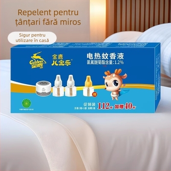 Set repelent electric pentru țânțari, lichid inodor, cu priză, conține 3 sticle + 1 recipient, model C134, nr înregistrare WP20210386