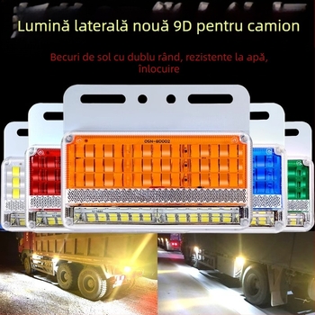 Lumină LED laterală pentru camioane, 24V, IP67 impermeabil, durată de viață 50000 h, model: Double row floor edge light