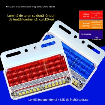 Lumină LED laterală pentru camioane, 24V, IP67 impermeabil, durată de viață 50000 h, model: Double row floor edge light