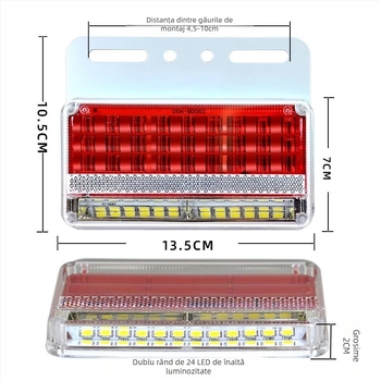 Lumină LED laterală pentru camioane, 24V, IP67 impermeabil, durată de viață 50000 h, model: Double row floor edge light