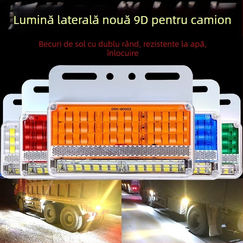 Lumină LED laterală pentru camioane, 24V, IP67 impermeabil, durată de viață 50000 h, model: Double row floor edge light