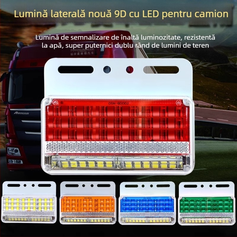 Lumină LED laterală pentru camioane, 24V, IP67 impermeabil, durată de viață 50000 h, model: Double row floor edge light